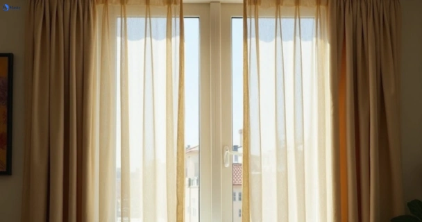 Dusty and dull curtains in buddina before steam cleaning
